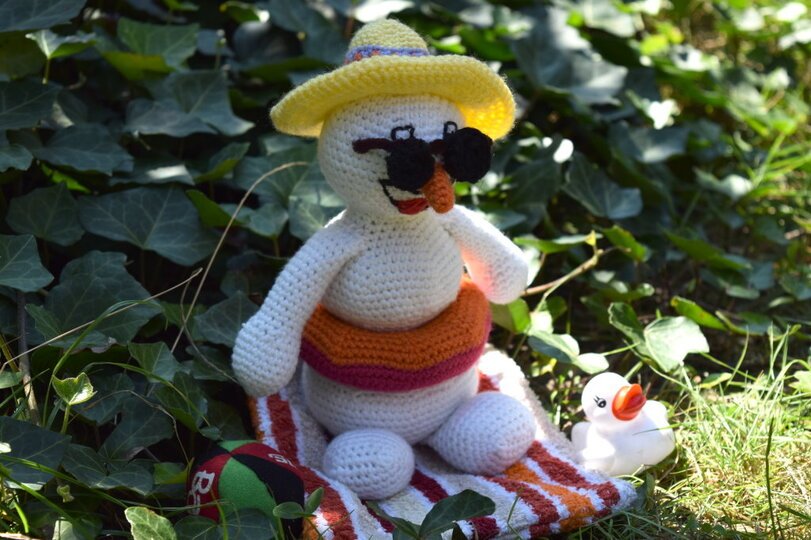 Schneemann macht Urlaub / PDF Häkelanleitung