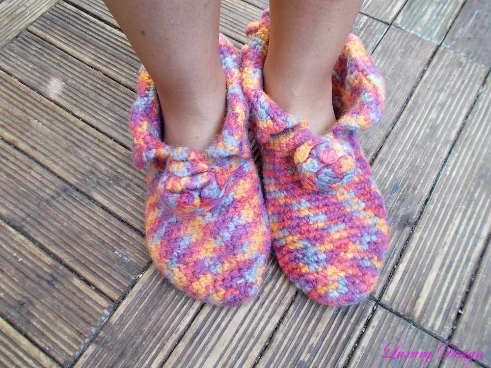 Häkelanleitung Filzhausschuhe Größe 26-43 Lifestyle Design No.14