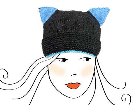 Steffis Cool Cat Hat Damenmütze, Strickanleitung