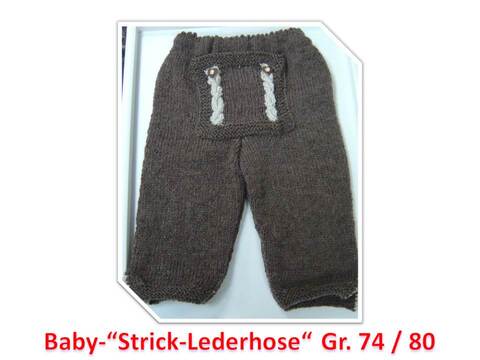 Baby-"Strick-Lederhose" Gr. 74 / 80