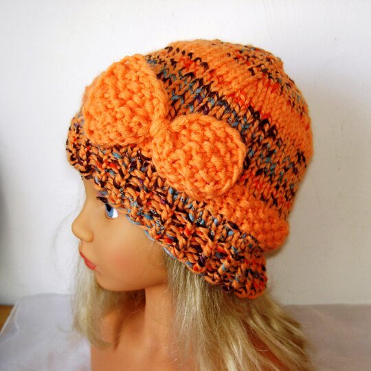 Strickanleitung Kinder-Mütze mit Schleife, Ku 48 - 52 cm  #026