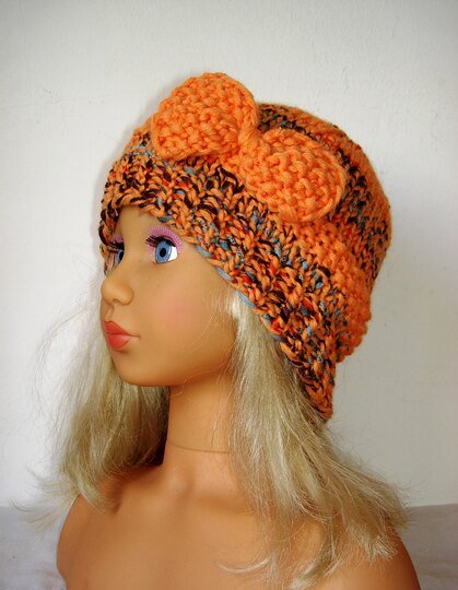 Strickanleitung Kinder-Mütze mit Schleife, Ku 48 - 52 cm  #026