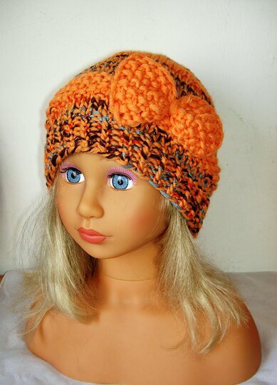 Strickanleitung Kinder-Mütze mit Schleife, Ku 48 - 52 cm  #026