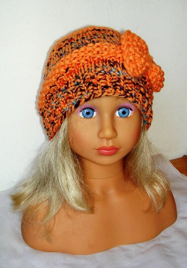 Strickanleitung Kinder-Mütze mit Schleife, Ku 48 - 52 cm  #026