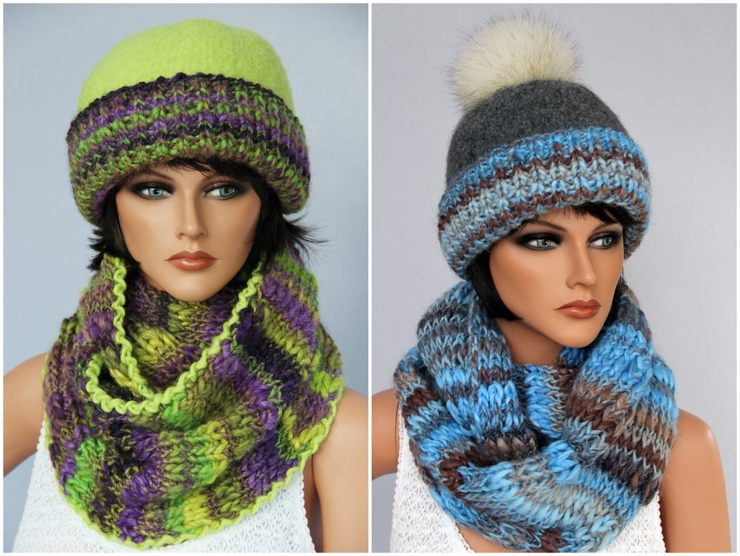 Warme Filzmütze mit Loop - Strick- und Filzanleitung