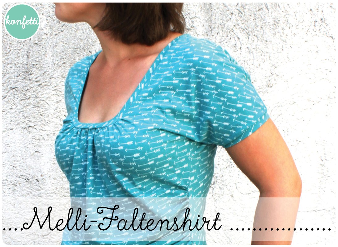Melli - Faltenshirt  Anleitung + Schnitt Gr.34-48