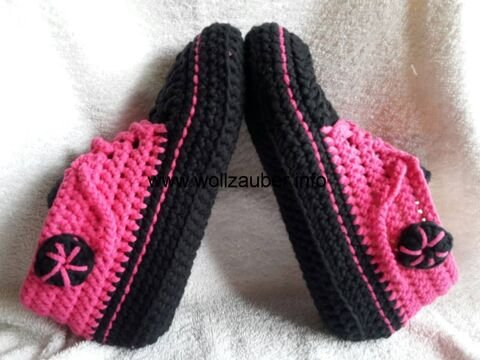 Häkelanleitung Hausschuhe, Turnschuhe, Puschen , Grösse 38/39