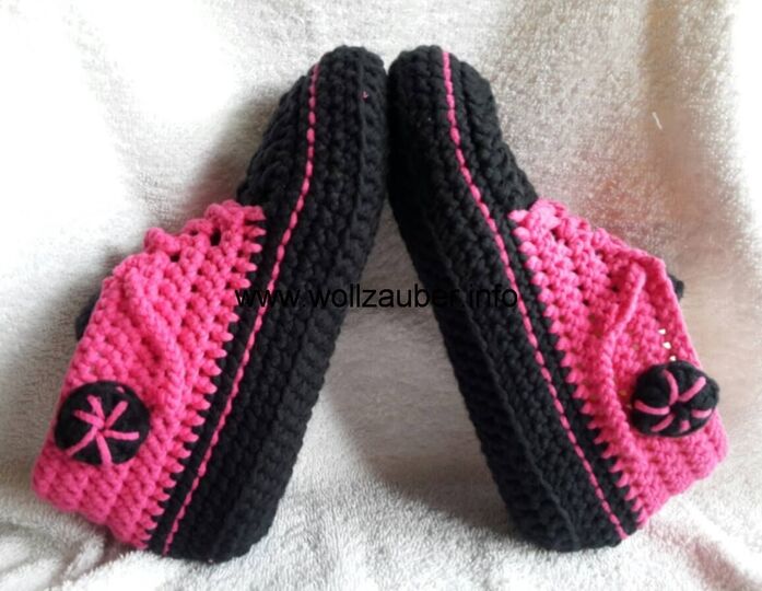 Häkelanleitung Hausschuhe, Turnschuhe, Puschen , Grösse 38/39