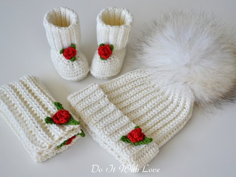 Baby Set "Little Rose" Häkelanleitung E-Book