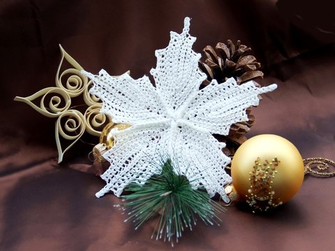 Geschenkanhänger Schneekristall - Häkelanleitung