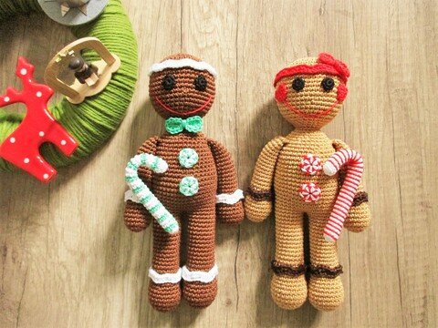 Häkelanleitung Lasse Lebkuchen & Hanna Honigkuchen 