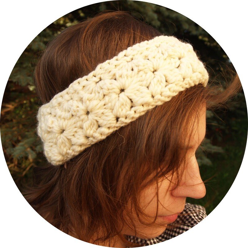 Häkelanleitung Stirnband mit Blütenmuster - Bild 4