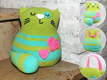 Katze - Türstopper, Kuscheltier - Häkelanleitung