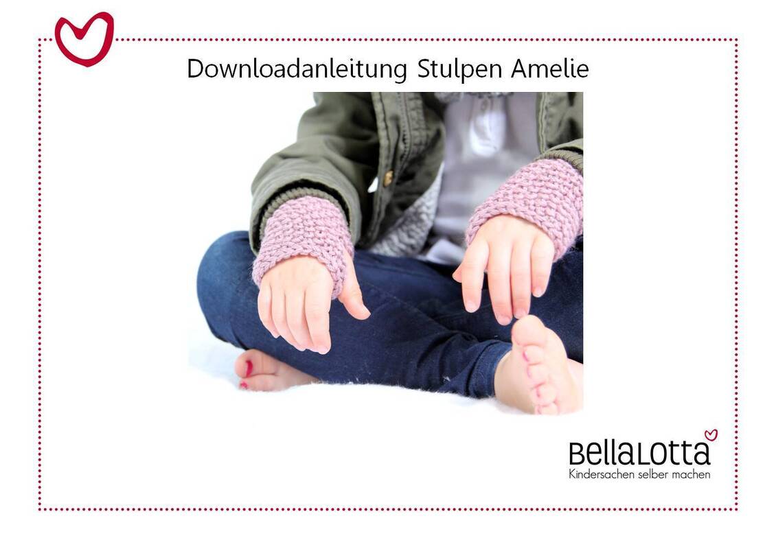 Strickanleitung Armstulpen Amelie für Kleinkind-Teenager Anfängerfreundlich