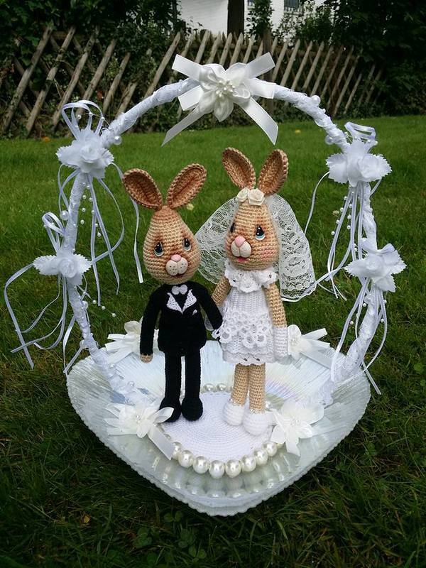 Amigurumi Hasen Brautpaar 25 cm Groß