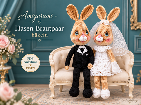 Häkelanleitung Hasen-Brautpaar