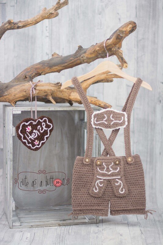 Cute as a button Lederhosn' H&auml;kelanleitung