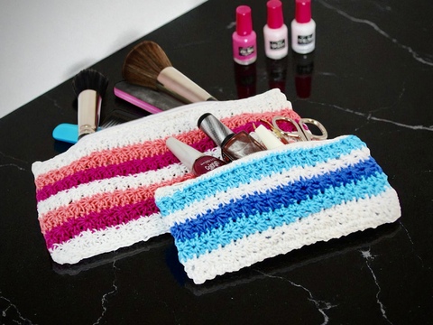 Beautytasche mit Zipper - Häkelanleitung