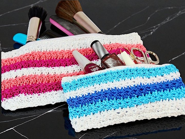 Beautytasche mit Zipper - Häkelanleitung