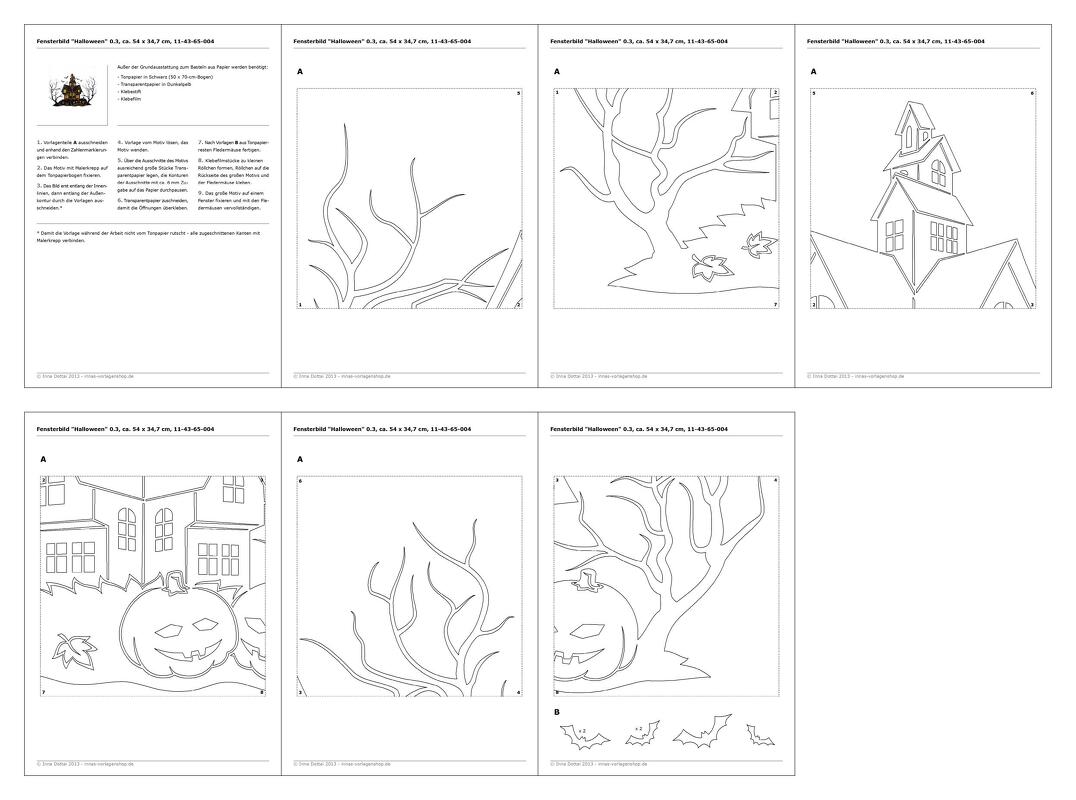 Fensterbild für Halloween – Geisterhaus – Bastelvorlagen und Anleitung - Bild 4