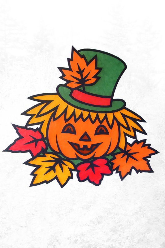 Fensterbild für Halloween - Kürbis mit Hut – Bastelvorlagen und Anleitung - Bild 3