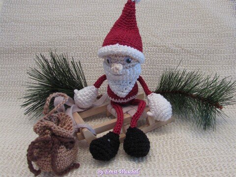 Sam Wuschelini Weihnachtsmann PDF Häkelanleitung