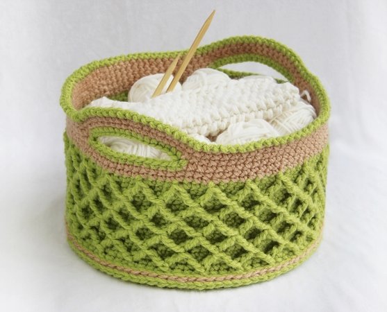 Crochet Pattern - Lattice Basket