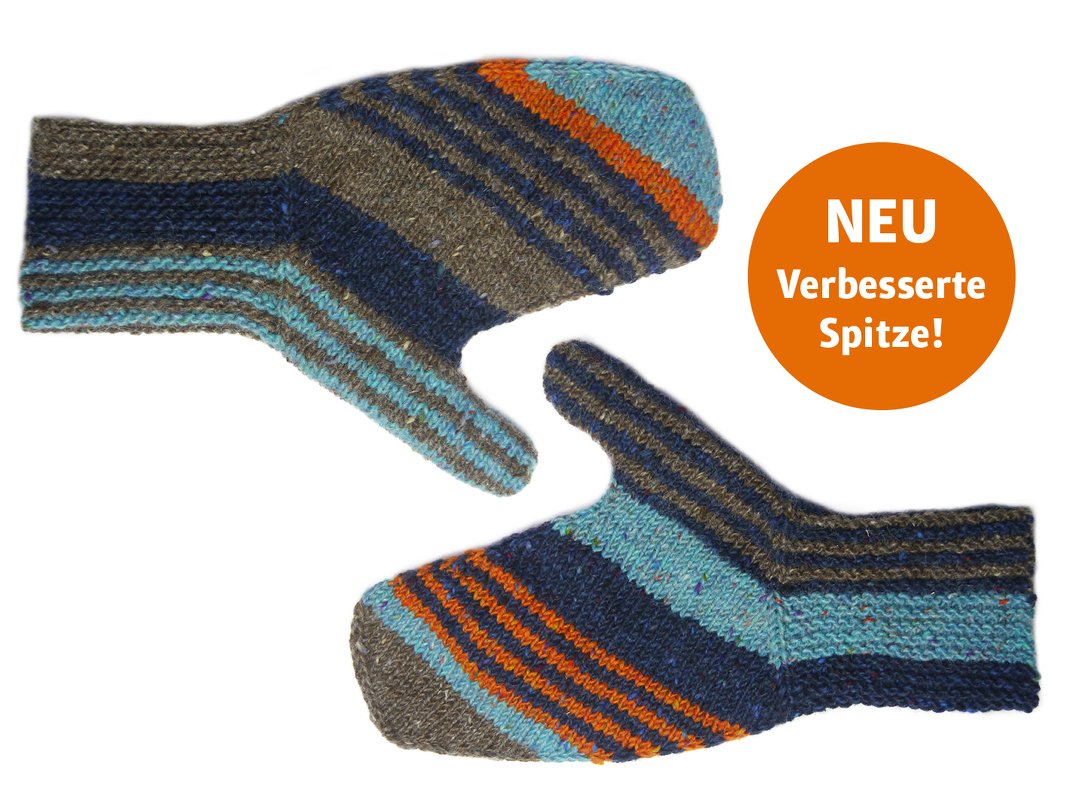 Mittens Rasante, knitting pattern in four sizes