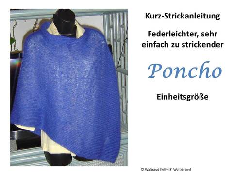 Strick-Poncho/Stola federleicht - sehr einfach