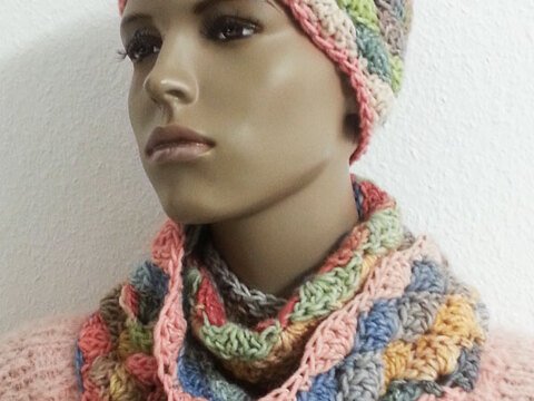 Häkelanleitung Loop und Mütze Muscheln