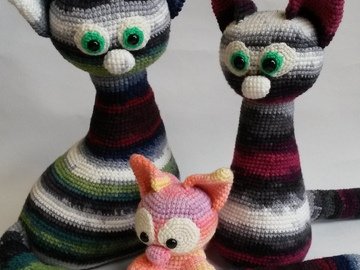 Häkelanleitungen Katzen-Set - Tamy, Weeny, Mellow