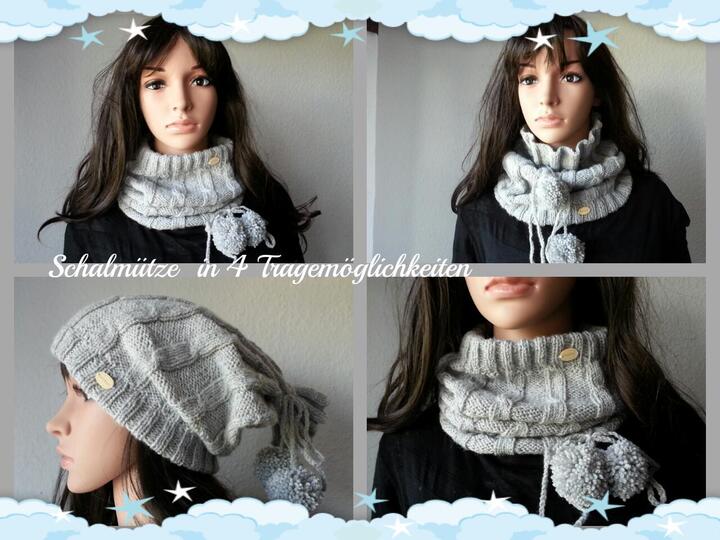 25 Strickanleitung Schalmütze / Mütze in 4 Tragemöglichkeiten