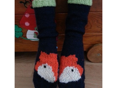 Kinder Fuchs-Socken inkl. Socken stricken Grundanleitung