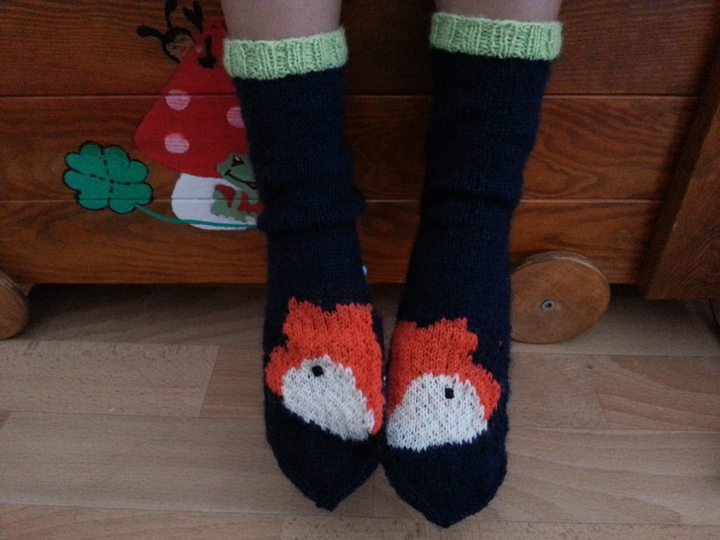 Kinder Fuchs-Socken inkl. Socken stricken Grundanleitung