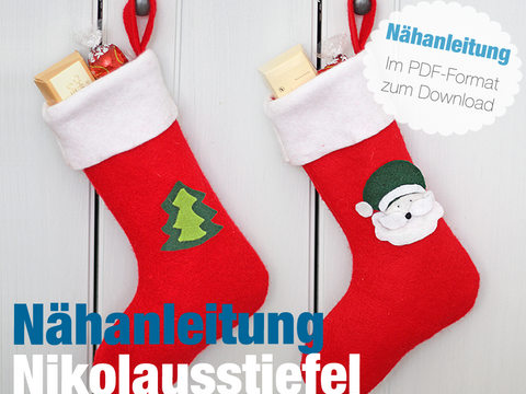 Nähanleitung Nikolausstiefel Nikolaus Weihnachten Deko