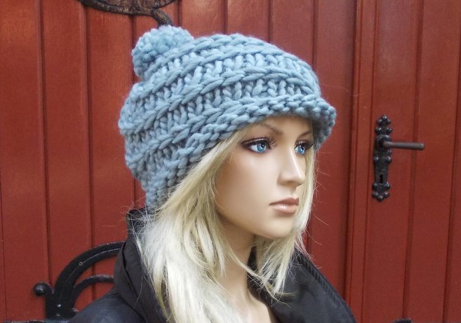 Strickanleitung für elegante Bommel-Beanie, wool elegance, Strickmütze
