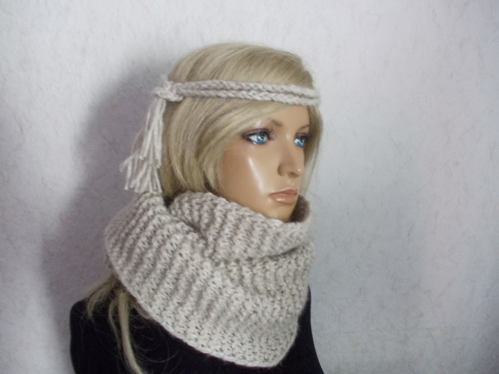 Strickanleitung für Rundschal, Schlauchschal mit Häkelband