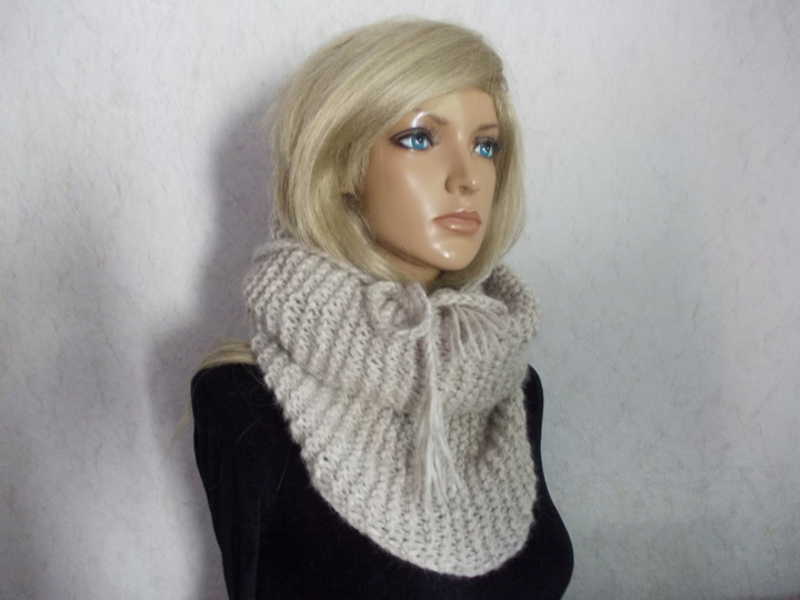 Strickanleitung für Rundschal, Schlauchschal mit Häkelband