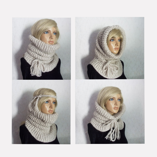 Strickanleitung für Rundschal, Schlauchschal mit Häkelband