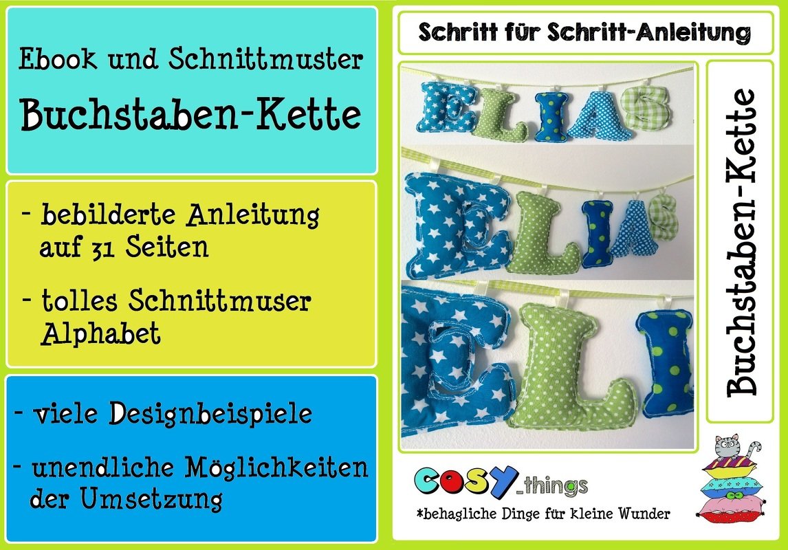 Buchstaben-Namen-Kette im Shabby-Stil