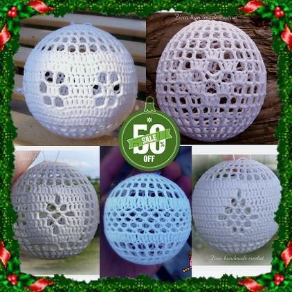 Crochet christmas balls ornament pattern