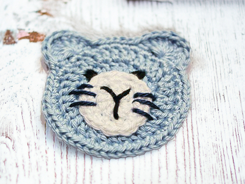 Cat applique crochet pattern
