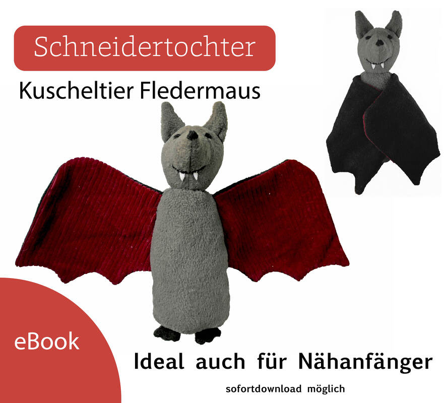 Nähanleitung Kuscheltier Fledermaus
