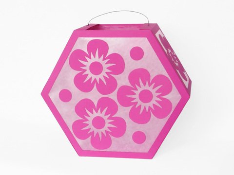 Rosa St. Martin-Laterne mit Blumen – Bastelvorlagen mit Anleitung