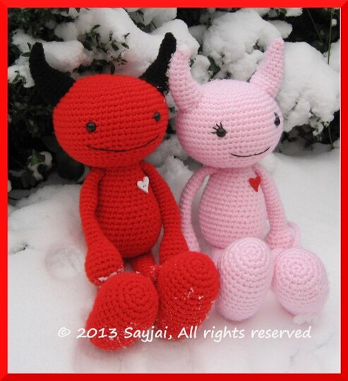 Verliebte Teufel Amigurumi Häkelanleitung