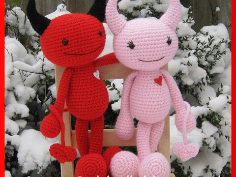 Verliebte Teufel Amigurumi Häkelanleitung