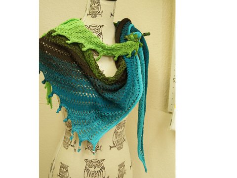 Anleitung zm Stricken Fransentuch Dreieckstuch * Feanor*