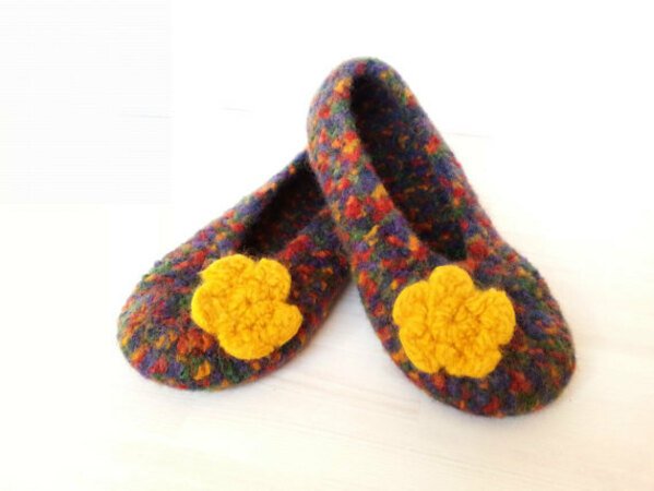 Pattern Crocheted felted slippers "Paula"