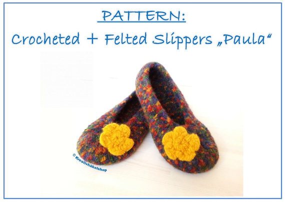 Pattern Crocheted felted slippers "Paula" - Image 4