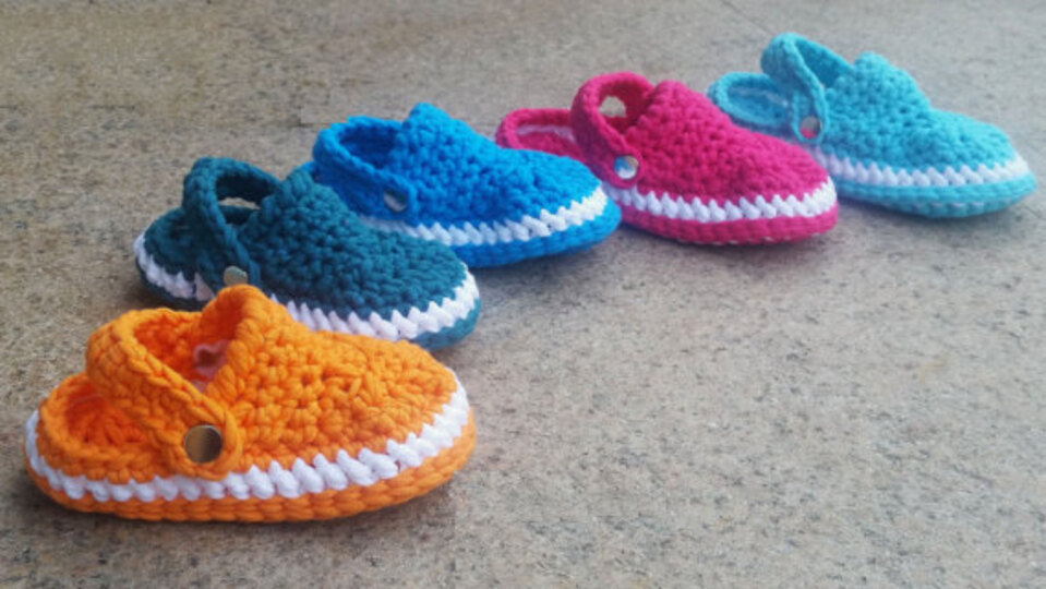 BUNDLE: Crocheted Clogs, Sizes Sizes Child 6 – Women 10.5/11